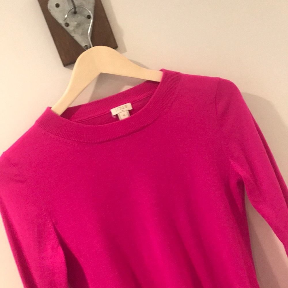 Jcrew hotpink merino wool sweater Sz xs